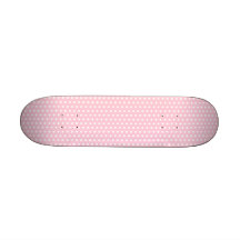Pink and White Polka Dots Pattern. Skate Board Deck