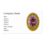 Pink and White Striped Daisy Gerbera Business Card Template
