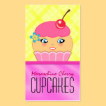 Pink and Yellow Cupcake Baker Bakery Business Card business cards