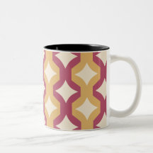 Pink and yellow diamonds mug