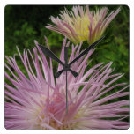 Pink Aster Bud Clock wall clocks