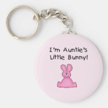 Pink Auntie's Little Bunny T-shirts and Gifts Keychain