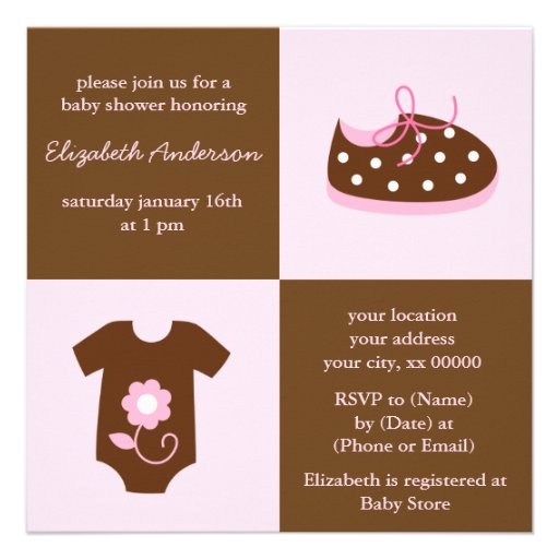 Pink Baby Clothes Invitations