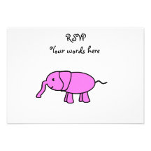 Pink baby elephant invites