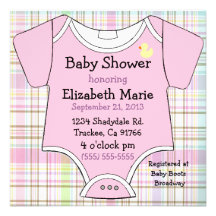 Pink Baby Outfit-Shower Custom Invites
