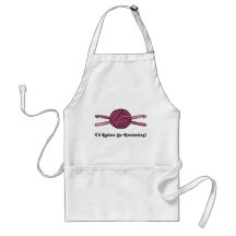 Pink Ball of Yarn & Crochet Hooks Aprons