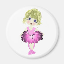 Pink Ballet Shoes Art Fridge Magnets
