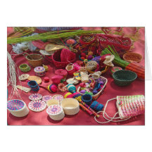 Pink Baskets Greeting Cards