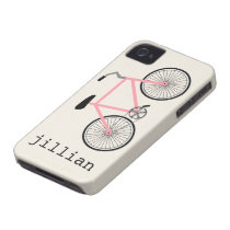 Pink Bike  iPhone 4 Case-Mate Barely There™ casemate cases