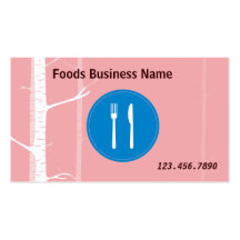 Pink Birch Trees Forest Foods business card