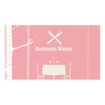 Pink Birch Trees Forest Restaurant business card