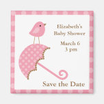Pink Bird and Umbrella Magnets