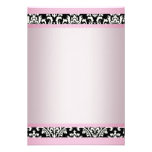 Pink Black Damask Template Announcements