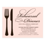 PINK & BLACK FLATWARE | REHEARSAL DINNER INVITE POST CARD