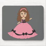 Pink & Black Gown Princess 1 Mousepad