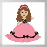 Pink & Black Gown Princess 1 Print