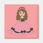 Pink & Black Gown Princess 1 Refrigerator Magnet