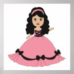 Pink & Black Gown Princess 2 Print