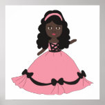 Pink & Black Gown Princess 3 Print