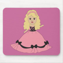 Pink & Black Gown Princess 4 Mouse Pads