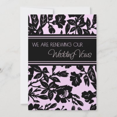 Pink Black Wedding Vow Renewal Invitation Card by DreamingMindCards