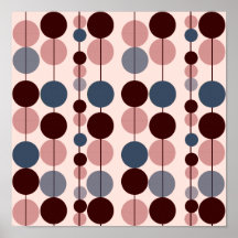 Pink & Blue Circle Design Canvas Print