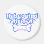 Pink & Blue Flat Coated Retriever Fridge Magnet