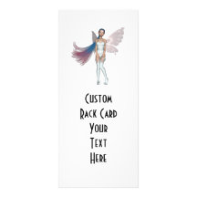 Pink & Blue Hair Pixie In White Custom Rack Card