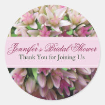 Pink Bouquet Bridal Shower Thank You Sticker