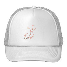 Pink brown dogwood branch left side hats