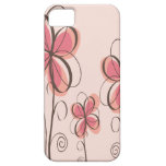 Pink & Brown Doodle Flowers Design
