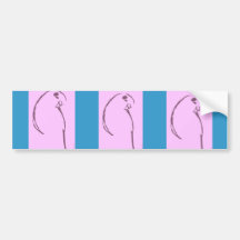 Pink Budgie Drawing Bumper Sticker