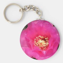Pink Cactus Flower Keychain