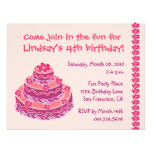 Pink Cake Birthday Invite