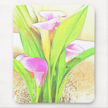 Pink Calla Lily Flowers Mousepad
