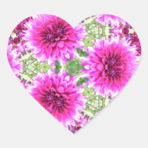 Pink Carnival Flower Nov 2012 Heart Sticker