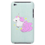 Pink cartoon unicorn with stars iPod Touch casemate cases