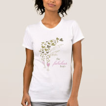 Pink Champagne Cheers Fun Fabulous Bride T-shirt