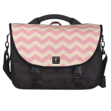 Pink Chevron Laptop Messenger Bag