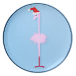 Pink Christmas Flamingo 1 Plate