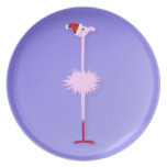 Pink Christmas Flamingo 2 Plate