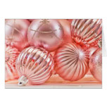 Pink Christmas Ornaments Holiday Greeting Cards cards