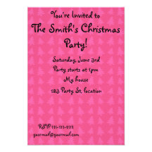 Pink christmas tree pattern personalised announcement