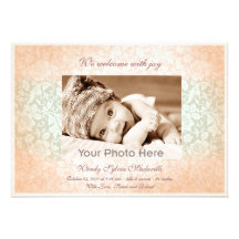 Pink classic baby girl birth announcement