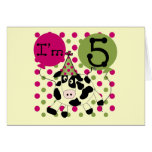 Pink Cow 5th Birthday Tshirts and Gifts Greeting Cards