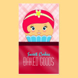 Pink Crimson Cupcake Baker Bakery Business Card business cards