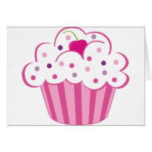 Pink Cupcake Greeting Cards