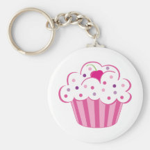 Pink Cupcake Keychain