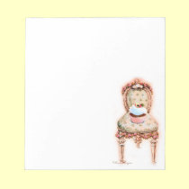 Pink Cupcake & Victorian Chair Notepad notepads