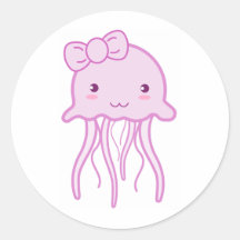 Pink Cute Jellyfish Sticker